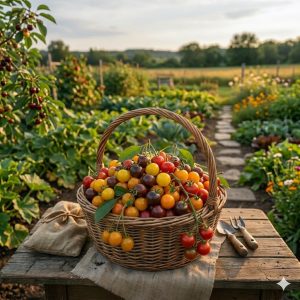 tomates cerises rouges brillantes et bien mûres sur un fond rustique.